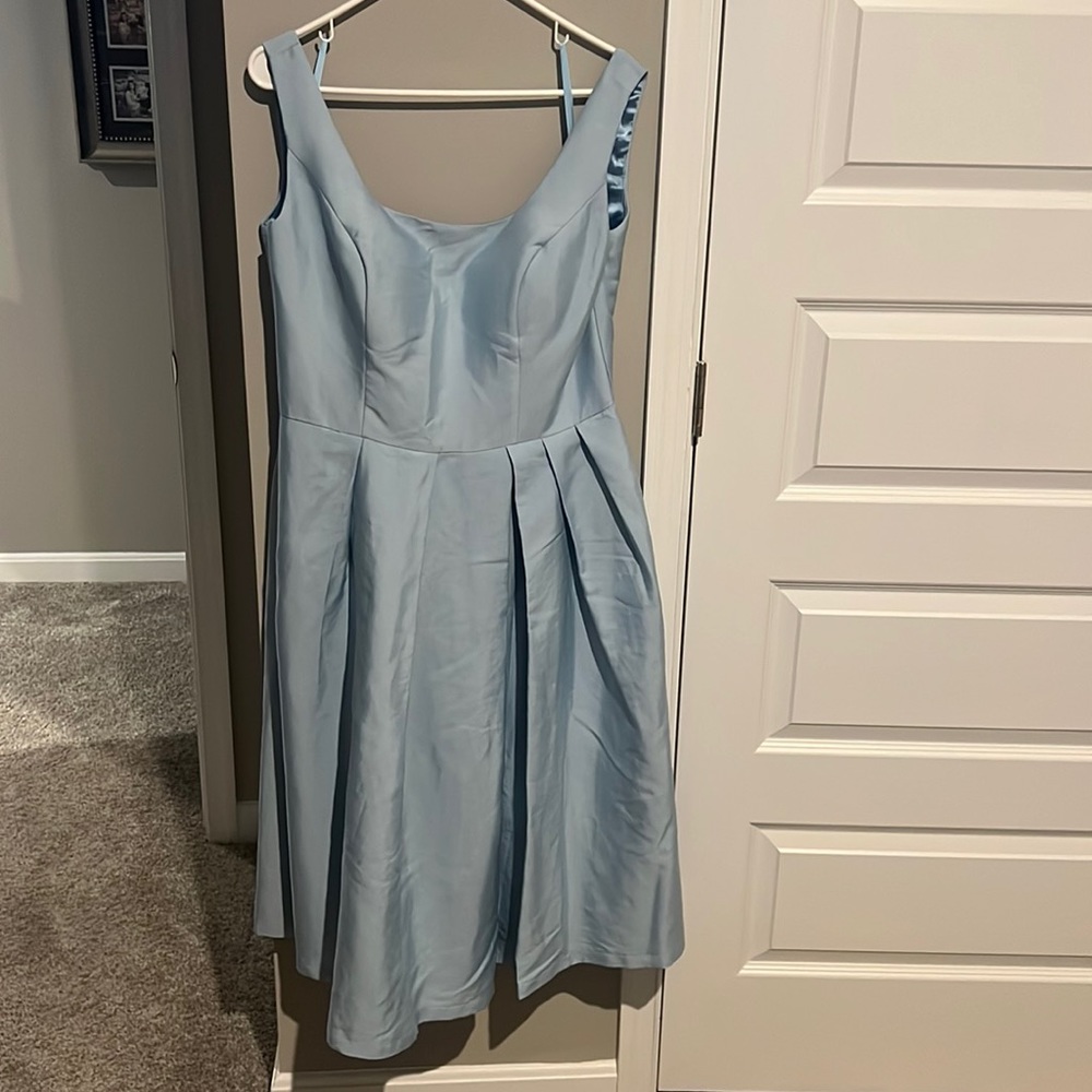 Chi chi London powder blue midi dress pleated skirt